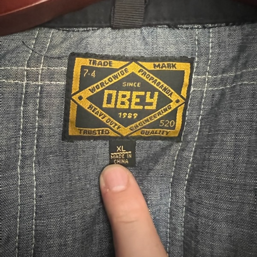 XL Obey Jacket With Detachable Hood